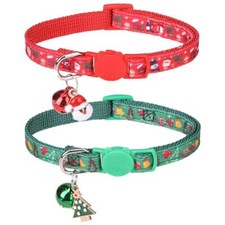 Cat Collar Breakaway - Holiday Xmas Collar with Bell and Cute Christmas