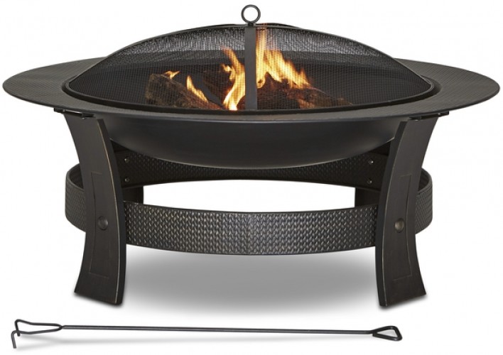 Srfp11406 Garden Treasures Fire Pit Wood Burning 35 In Round Srfp11406 Garden Treasures Fire Pit Wood Burning 35 In Round Outdoor High Temperature Painted Steel Black 883432104580