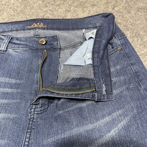 AQ American Quality Women's Size 14 Blue Denim Dark Wash Stretch Straight Leg - Picture 7 of 15