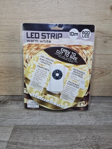 10 Meter 600 LED Warmweiß Streifen Lichter Selbstklebend Zuschnitt + Fernbedienung Dimmen