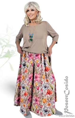 LAGENLOOK Marlene-Hose Hosenrock floral bunt 44 46 48 50 52 54 56 XL-XXL-XXXL - Bild 9 von 10