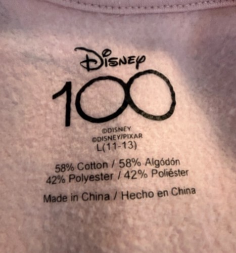 Disney 100 Pink Classic Characters Sweatshirt Girls L (11-13) Crewneck - Picture 5 of 8