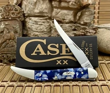 Case XX USA Blue Crackle Kirinite 50724 Stainless Medium Toothpick Pocket Knife