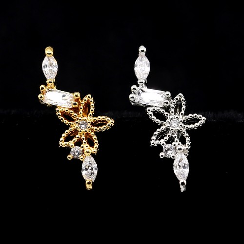 Gem Crystal Ear Cartilage Helix Ring Bar Stud Ear Cuff Climber Piercing Earring - Picture 224 of 268
