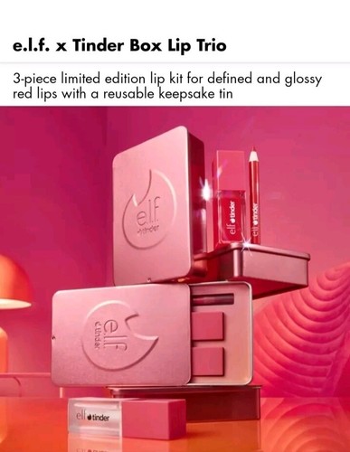 New e.l.f Tinder Lip Trio Set In Keepsake Tin Limited Edition - Bild 7 von 7
