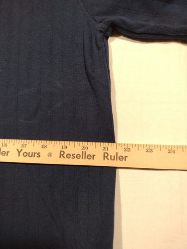 Polo Mens Large Navy Blue Golf Ribbed Rugby Shirt Short Sleeve Size Blank EUC - Picture 9 of 12