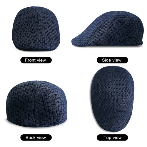 Men Ivy Flat Hat Solid Cotton Newsboy Gatsby Cap Golf Driving Irish Ascot Cabbie - Picture 31 of 41