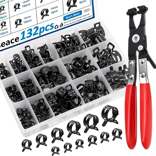 132Pcs Fascette stringitubo a molla 6-25Mm con pinza 16 misure tubo a tensione costante - Foto 12 di 12