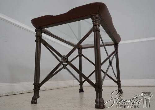 67607: Pair MAITLAND SMITH Glass Top Iron Base Lamp Tables - Picture 15 of 15