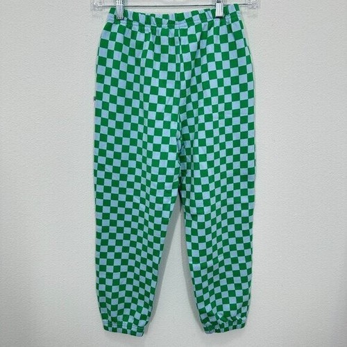 KID by Crewcuts garment-dyed sweatpant in checkerboard print Green Blue Comfy 8 - Picture 2 of 7
