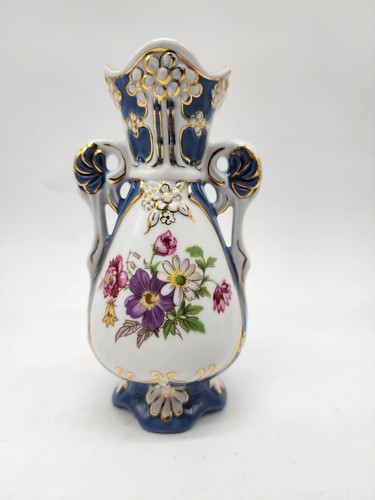 Royal Dux Bohemia Vintage Vase Amphora Floral Design Made In Czechoslovakia - Picture 10 of 11