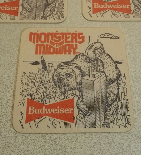 ☆ Chicago Bears Budweiser Beer Coasters Monsters of the Midway 1987 Vintage Bar - Picture 2 of 8