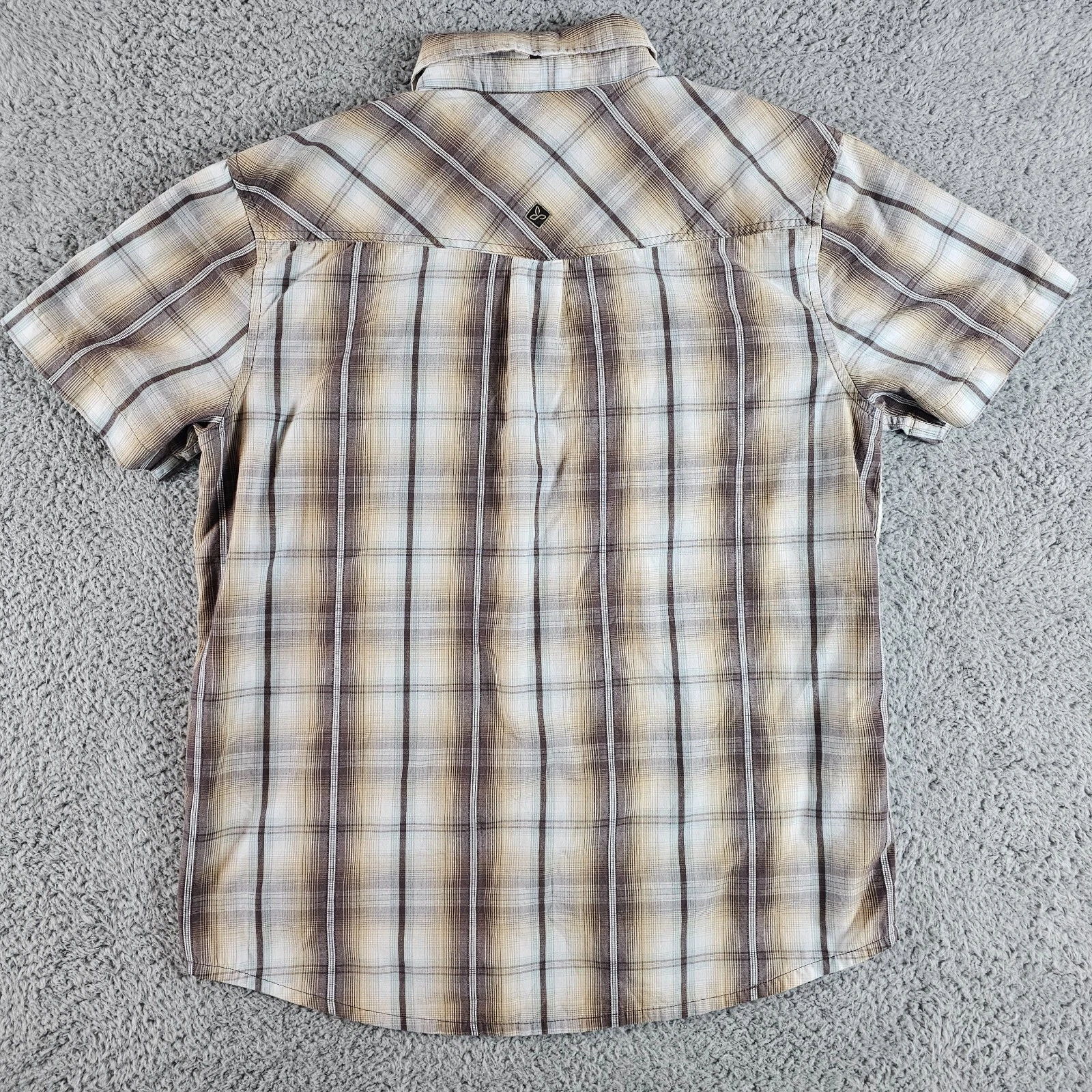 prana plaid snaps pockets western cowboy rancher organic shirt