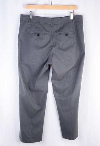 Theory 2-Pcs Suit Striped Gray Blazer Jacket Sz 40S Pants 34X26.5 Wool Blend - Picture 15 of 18