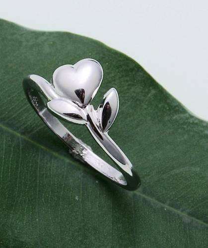Anillo infantil flor en forma de corazón plata 925 precio especial - Imagen 1 de 2