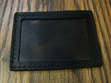New Black Leather Wallet ID Window Sleeve Made in USA