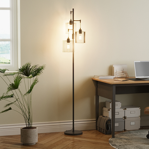 Modern Floor Lamp Free Standing Light Metal Shade Dimmable Bedroom Living Room - Picture 3 of 9
