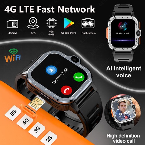 2.03" Larger Screen 4G Smart Watch PGD 6GB+128GB Heart Rate Monitor Dual 2025 - Picture 3 of 26