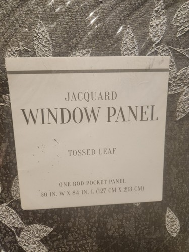 3 Curtain Panels by Jacquard Tossed Leaf Silver Colored 50 X 84 inches - Picture 5 of 6