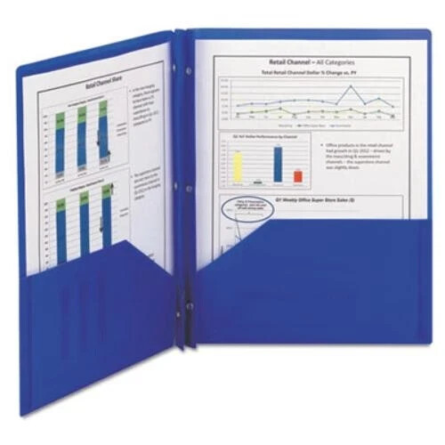 25er-Pack SMEAD Poly Zwei Taschen Ordner Blau Letter-Format 8,5" X11" hält 50 Blatt - Bild 2 von 7