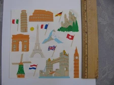 Mrs. Grossman's Stickers EUROPEAN LANDMARKS 1 Sheet 6" X 6" NEW a