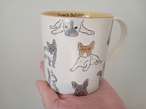FRENCH BULLDOG 16oz COFFEE CUP MUG TEXTURED DESIGN - Picture 8 of 11