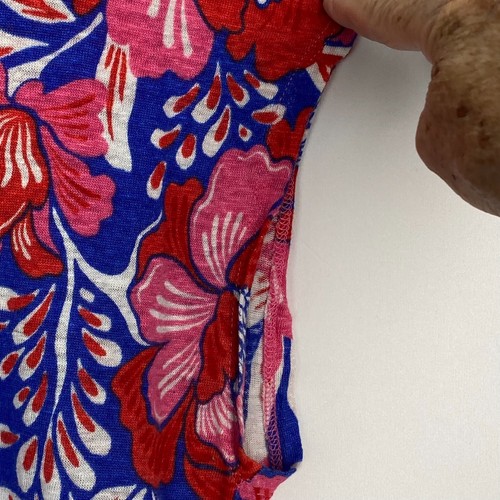 Sigrid Olsen Gr. XL 100% Leinen Top geblümt rosa rot blau Flügelärmel Freizeit Arbeit - Bild 7 von 10