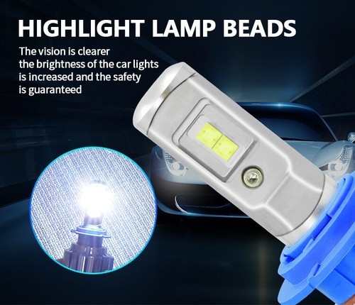 2Pcs T1 9006 HB4 Turbo LED Headlight T1 Car Light Bulb 6000K Canbus Head Lights - Picture 6 of 18