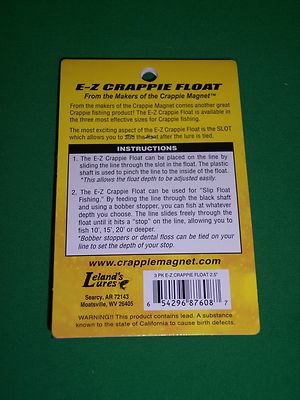 Galleggianti E-Z Crappie Da 2,5'' Di Leland's Lures &ndash; Confezione Da 3 Pezzi