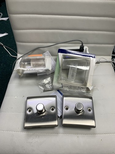 2x BG NEXUS Single Intelligent Edge Dimmer Switch 2 Way - Brushed Steel - Picture 2 of 4