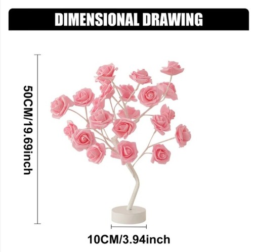 USB Battery Operated LED Table Lamp Rose Flower Bonsai Tree Night Lights Garland - Picture 3 of 13