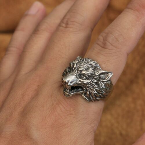 Cupronickel Details Wolf Ring Biker Rock Punk Jewelry CP163A US Size 7-15 - Picture 8 of 29