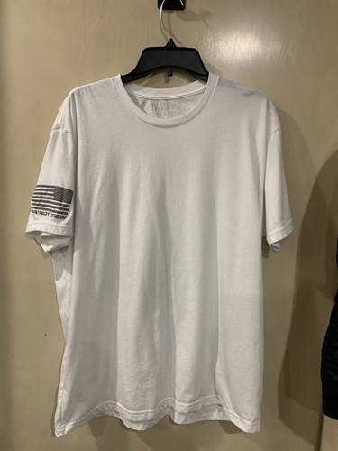Herren Patriot Crew Apparel T-Shirt weiß Gr. XL Rundhals Flagge am Ärmel