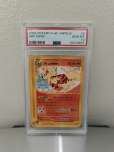Arcanine Rare 2003 Aquapolis #2/147 PSA 10 GMN