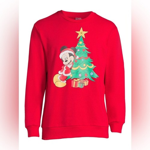 Disney Mickey Mouse Pullover Red Christmas Sweater Unisex Size S NWT