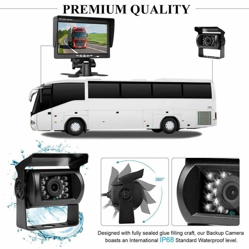 4Pin 15M Caravan RVs Bus Truck Rear View Reversing Heavy Duty Camera +7" Monitor - Picture 6 of 24