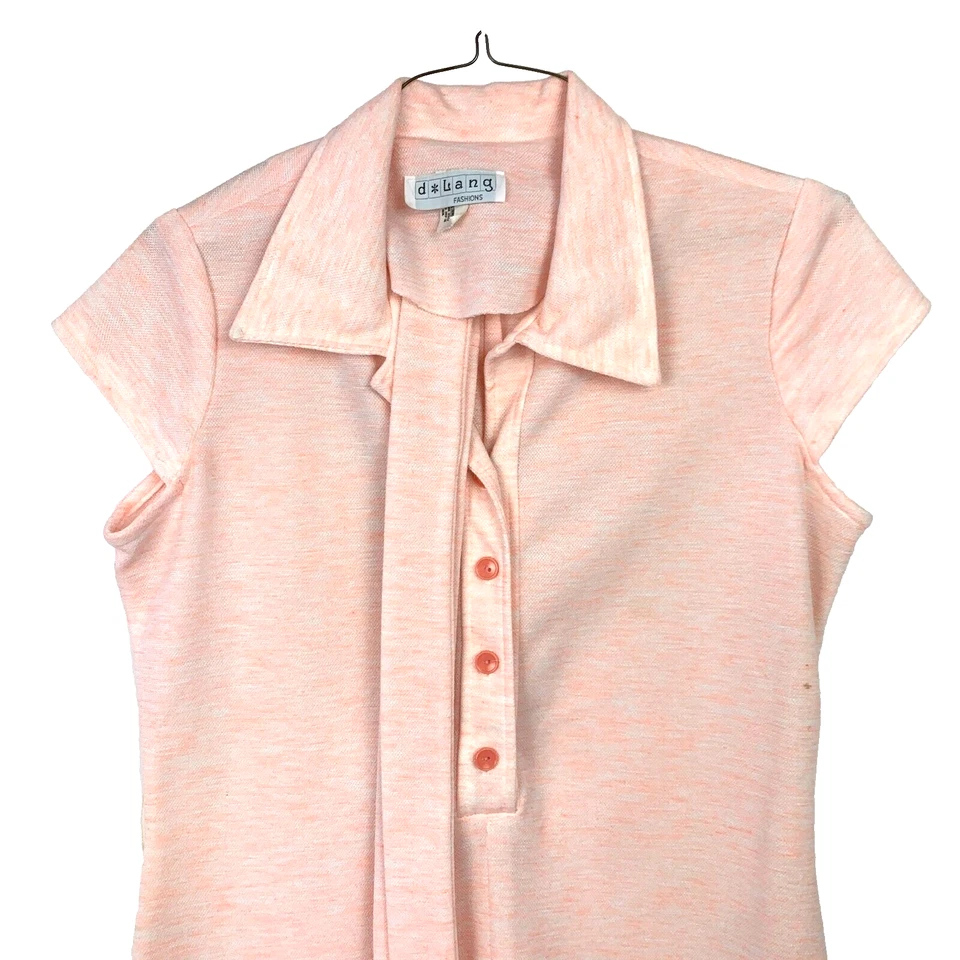 Vestido de Secretaria Jersey Cuello Melocotón Rosa D Lang DLang D-Lang De Colección 41" Foto 2 de 4