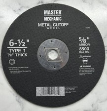(1) 6-1/2” Metal Cutoff Wheel NEW Master Mechanic Grinder  Type 1, 1/8” Thick