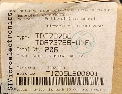 (1 PC) TDA7376B STMicroelectronics IC AMP AB STEREO 40W 15MULTIWATT - Picture 5 of 5