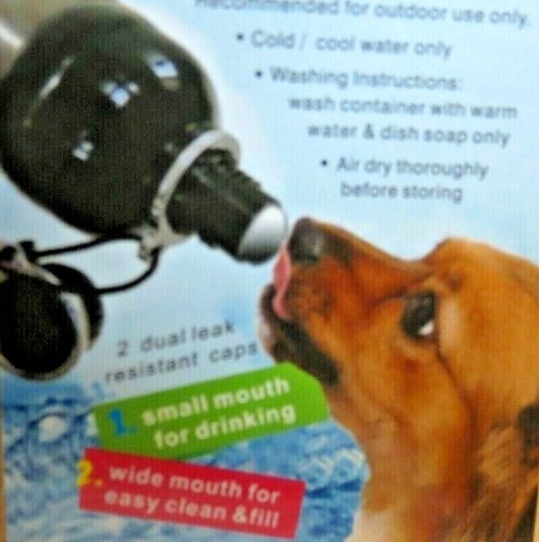 Happy Paws Dog Water Bottle,Stainless steel 16oz,Paws Print, Outdoor Spill proof - Picture 2 of 9