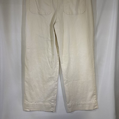 BAGATELLE Collection New York Womens Cream High Waist Pants Crop Wide Leg Size 8 - Picture 5 of 13
