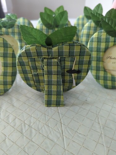 Lot Of 12 Photo Frames, Green Fabric Apple, Christmas Tree Shop - Picture 4 of 4