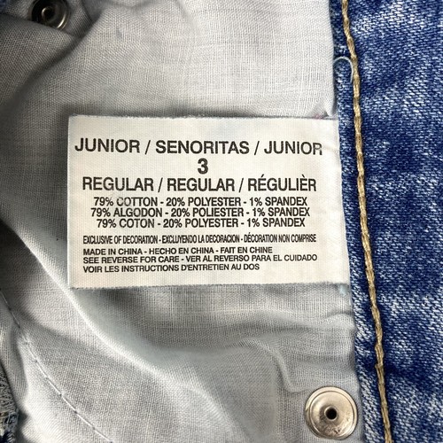 Pantalones de mezclilla LEI ASHLEY Lowrise corte bota juniors talla 3 bordados 5 bolsillos elásticos BONITOS - Imagen 12 de 19