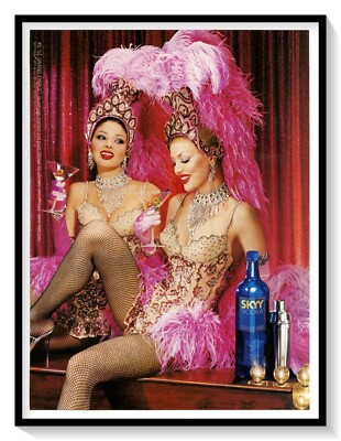 Skyy Vodka Le Grand Finale Print Ad Vintage 2002 Magazine Advertisement Showgirl