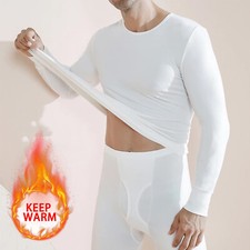 Men Long Johns Thermal Underwear Set Fleece Lined Base Layer Set Cold Weather