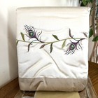 Highgate Manor Set of 2 Standard Pillow Shams Peacock Plume Ivory Taupe New NIP