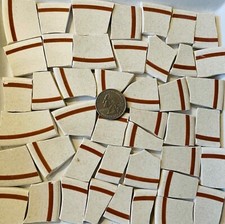 Broken China Mosaic Tile Arts and Craft Supplies - Beige Rim Tiles E244