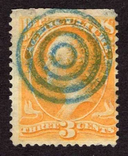 O3 - 3ct Agriculture Dept. - Perfect Blue Bullseye Cancel