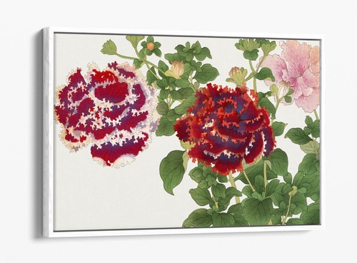 SEIYO SEKA ZUFU, PETUNIA FLOWER UKIYOE-FLOAT EFFECT FRAMED CANVAS WALL ART PRINT - Picture 12 of 12