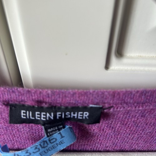 Eileen Fisher V Neck Merino Wool Sweater 3/4 Sleeve Dolman Style Tunic Pink Sz M - Picture 6 of 9